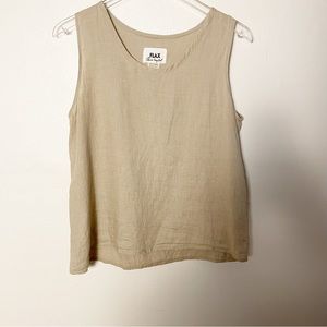 Flax 100% Linen Oatmeal Tan Tank Small